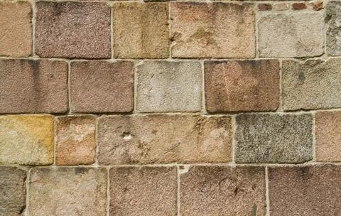 Medieval masonry, solid wall Stock Photos