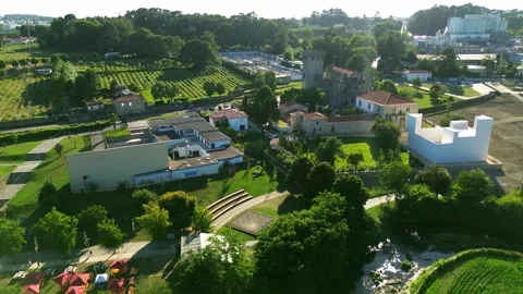 Medieval Monastery Of Leça Do Balio | Portugal | Drone Stock Footage 278544549