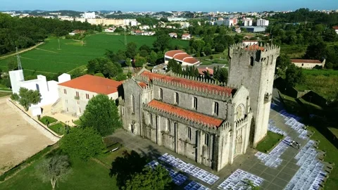 Medieval Monastery Of Leça Do Balio | Portugal | Drone Stock Footage 278544664