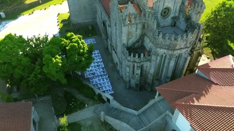 Medieval Monastery Of Leça Do Balio | Portugal | Drone Stock Footage 278544668