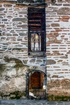 Medieval monastery wall Stock Photos
