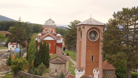 Medieval monastery Zica Stock Footage 151889930