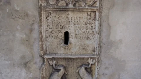 Medieval monument at outer wall of St. Maximilians church in Celje, Slovenia. Vidéo 141227292