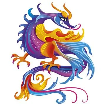 Medieval mythical creature, Illuminati manuscript inspiration, romanesque style Stock Illustration