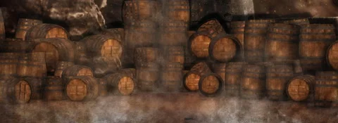 Medieval old barrels of wine 스톡 동영상 228239079