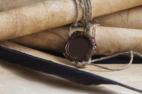 Medieval old scrolls. Stock Photos