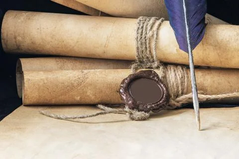 Medieval old scrolls. Stock Photos