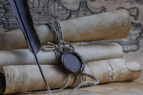 Medieval old scrolls. Stock Photos