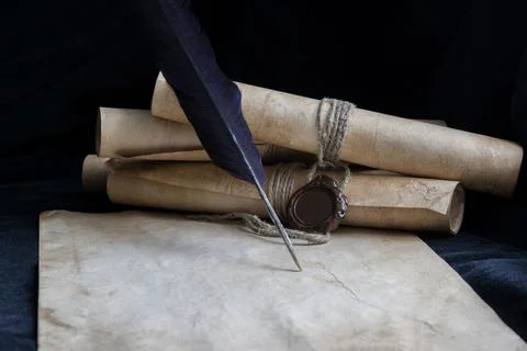 Medieval old scrolls. Stock Photos
