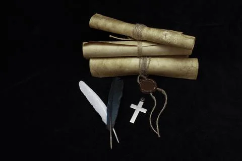 Medieval old scrolls. Stock Photos