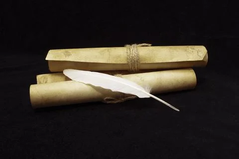 Medieval old scrolls. Stock Photos