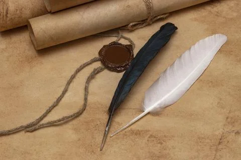Medieval old scrolls. Stock Photos