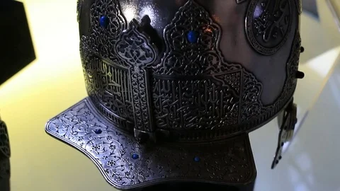 Medieval Ottoman helmet Stock Footage 83857871