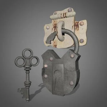 Medieval padlock Stock Illustration