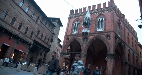 Medieval palace in the city Stock Footage 116608359