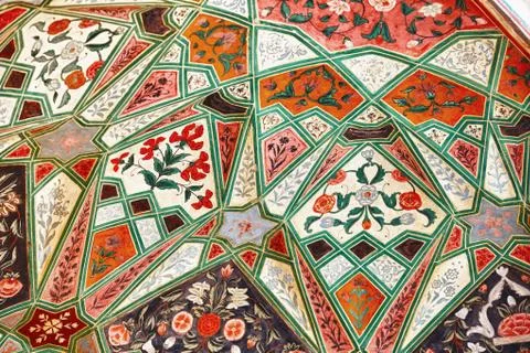 Medieval pattern in a indian mosque Stock Photos