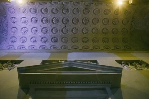 Medieval pattern on the top of arch ceiling, Vilnius, Lithuania Stock Photos