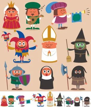 Medieval People 2 Stock Illustration