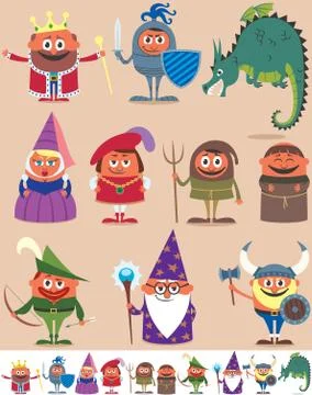 Medieval People Stock Illustration
