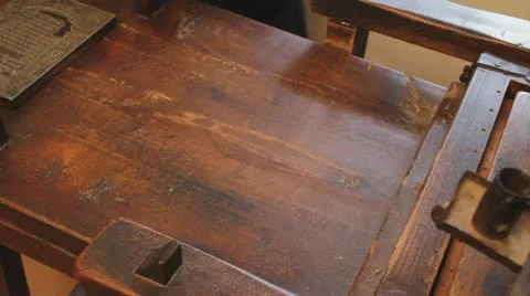 Medieval printing press 0003 Stock Footage 12629197