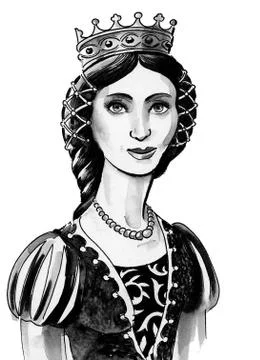 Medieval queen Stock Illustration
