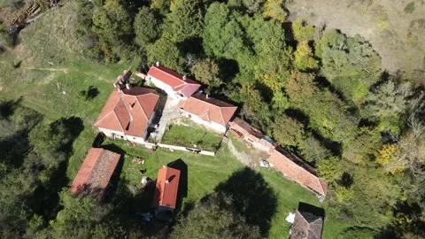 Medieval Razboishte monastery dedicated to Presentation of Mary, Bulgaria Stock Footage 143176377