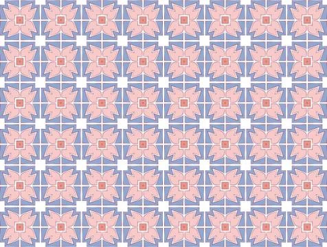 Medieval rose textile pattern Stockillustratie