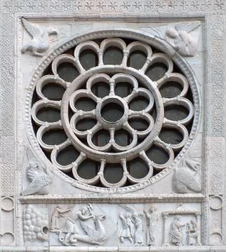 Medieval rose window 스톡 사진