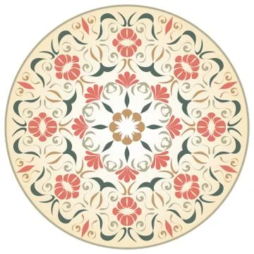 Medieval round rosette Stock Illustration