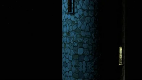 Medieval round tower animation going up at night. Stock Footage 165211297