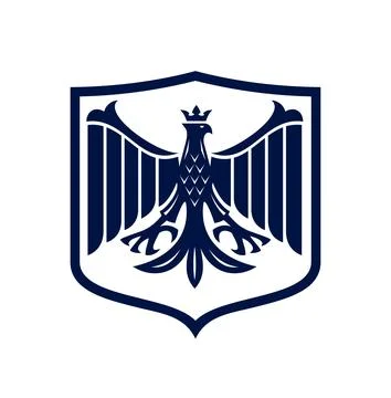 Medieval royal eagle shield, heraldic bird icon Stock Illustration