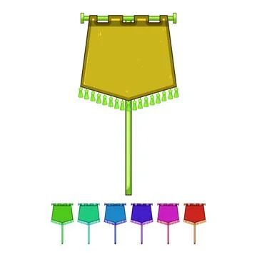 Medieval royal flag cartoon vector graphic Stock Illustration