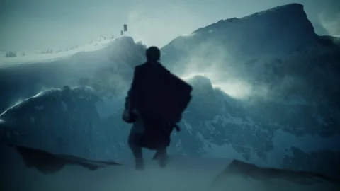 Medieval Scout Watching Enemy Army Stock Footage 278235546