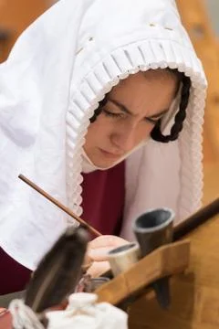 Medieval scribe Stock Photos