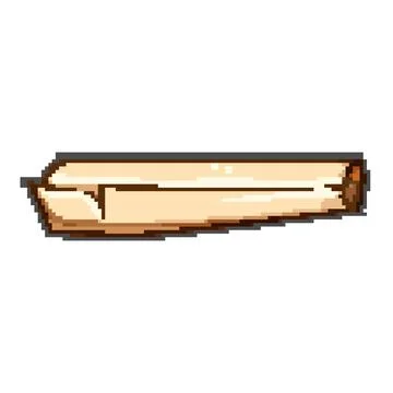 Medieval scroll papyrus pixel art vector illustration Stock Illustration