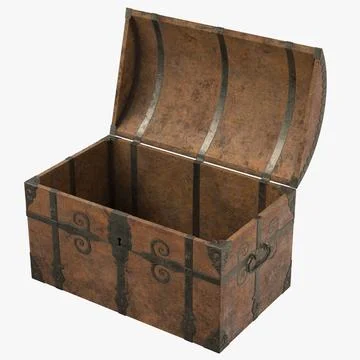 Medieval Treasure Chest - Wooden Chest VII, 3D Props