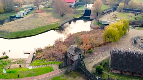 Medieval settlement Stock Footage 146087083