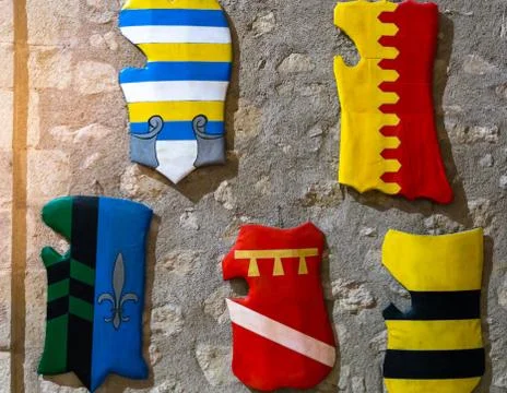 The medieval shields Stock Photos