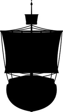 Medieval Ship in Silhouette Illustration