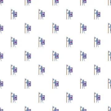 Medieval soldier guard shield halberd pattern background イラスト素材