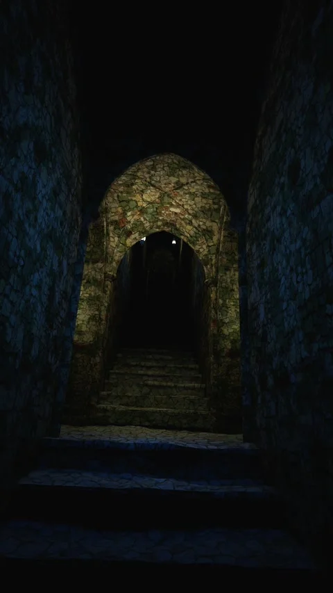 Medieval staircase going up animation. Stock Footage 303636803