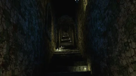 Medieval staircase going up animation. Stock Footage 303636806