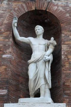 Medieval statue in rome Stock Photos