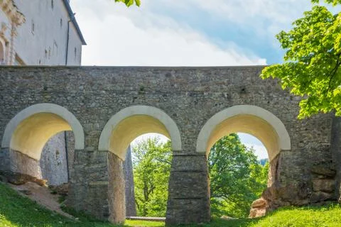 Medieval stone bridge Stock Photos