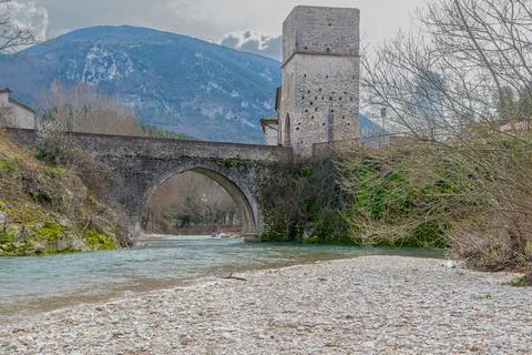Medieval Stone Bridge Foto stock