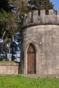 Medieval stone-built tower located in Rio Tinto, Gondomar, Portugal Stock Photos
