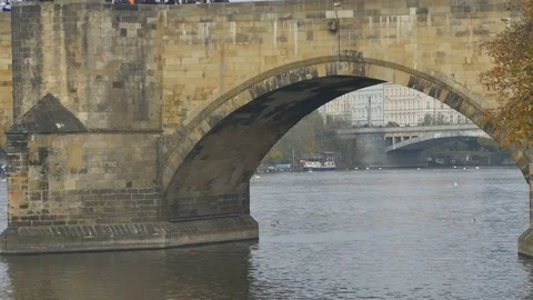 Medieval Stone Foot Bridge View Видео 82780074
