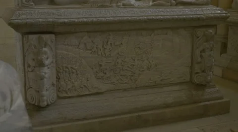 Medieval Stone Sarcophagus Stock Footage 53841103