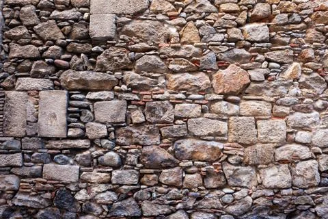 Medieval Stone Wall Background Fotos de archivo