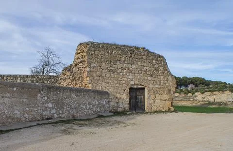 Medieval stone warehouse. Stock Photos